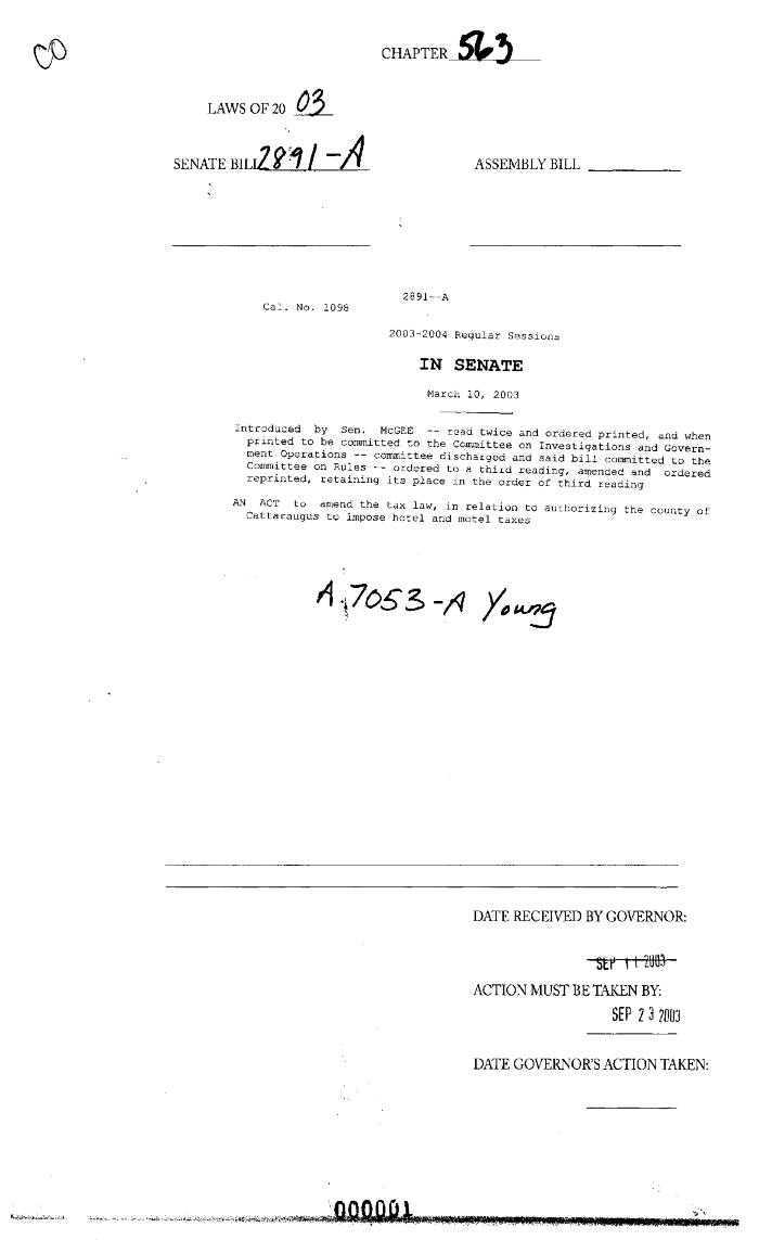 NYS Bill and Veto Jackets: 2003, Chapter 563
