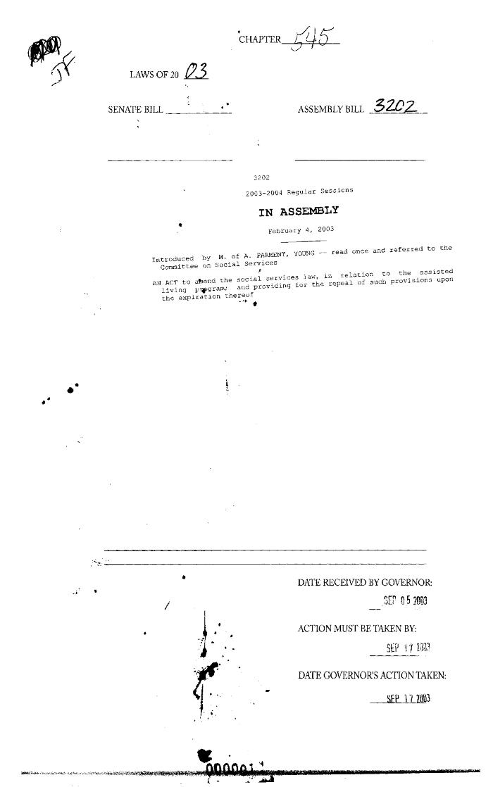 NYS Bill and Veto Jackets: 2003, Chapter 545