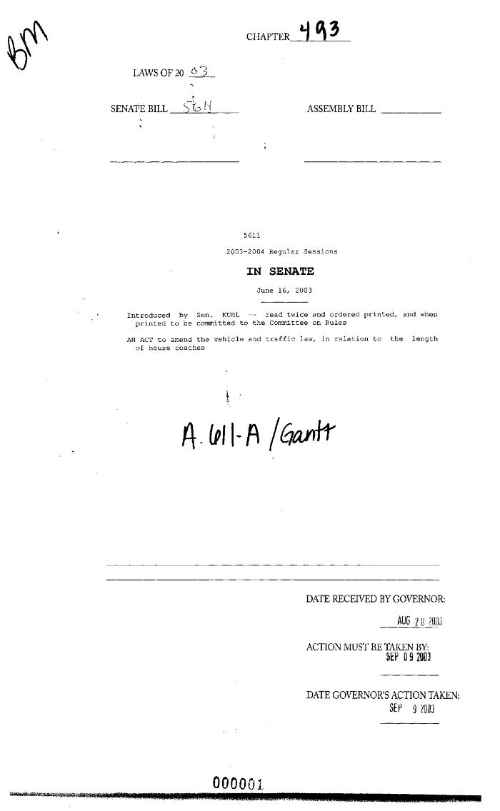 NYS Bill and Veto Jackets: 2003, Chapter 493