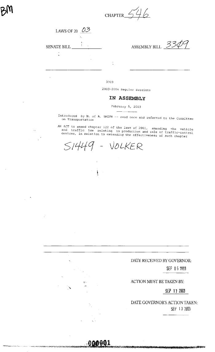 NYS Bill and Veto Jackets: 2003, Chapter 546