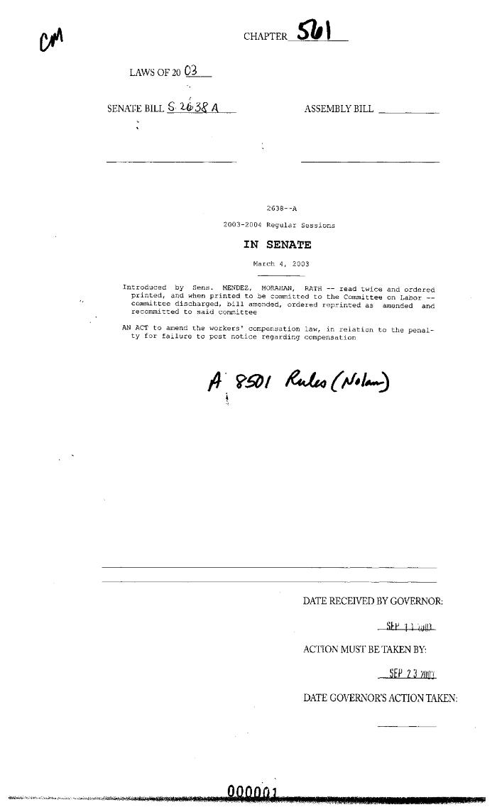 NYS Bill and Veto Jackets: 2003, Chapter 561