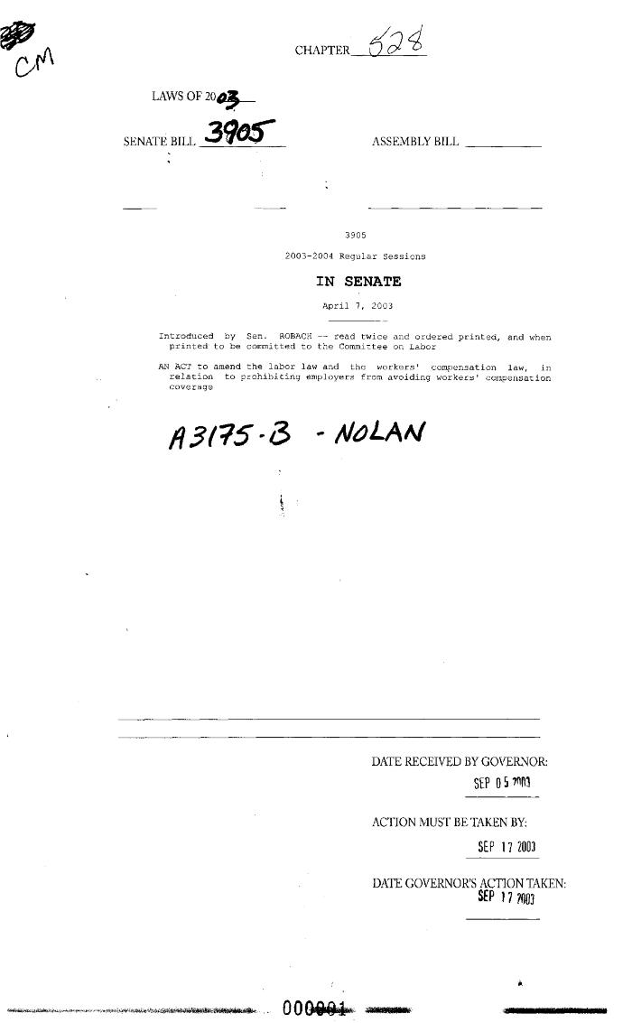 NYS Bill and Veto Jackets: 2003, Chapter 528