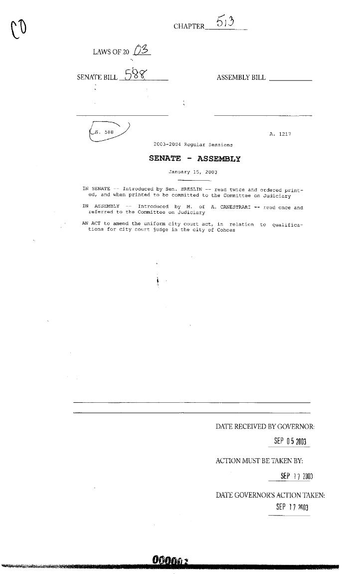 NYS Bill and Veto Jackets: 2003, Chapter 513