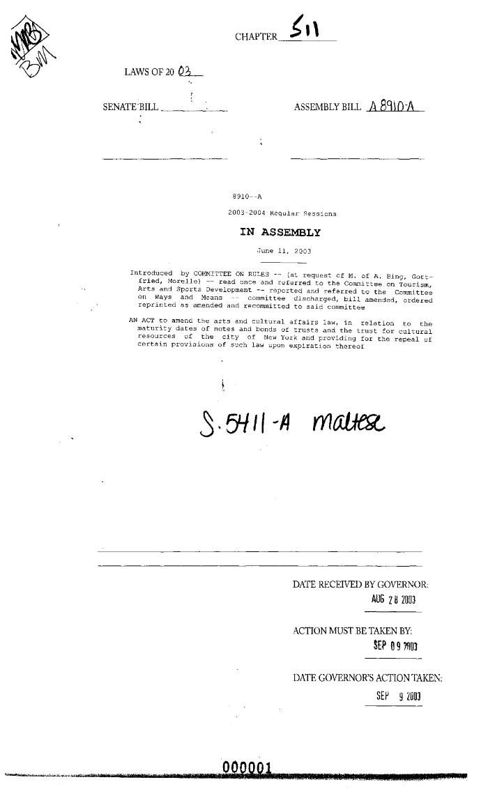 NYS Bill and Veto Jackets: 2003, Chapter 511