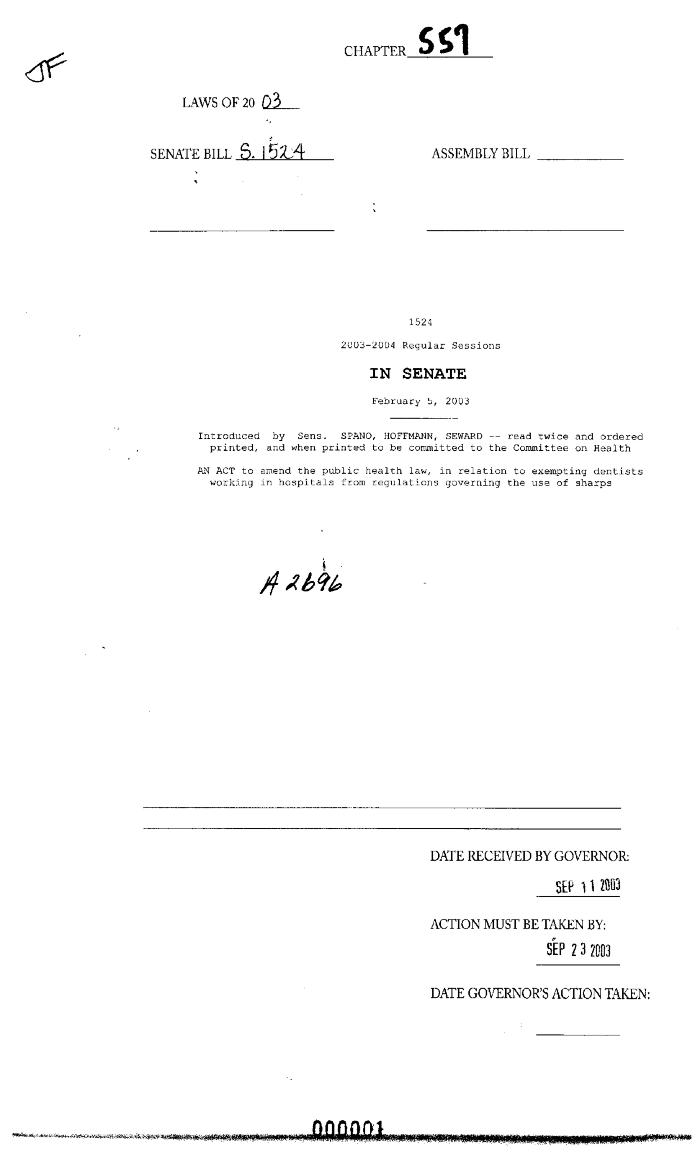 NYS Bill and Veto Jackets: 2003, Chapter 557