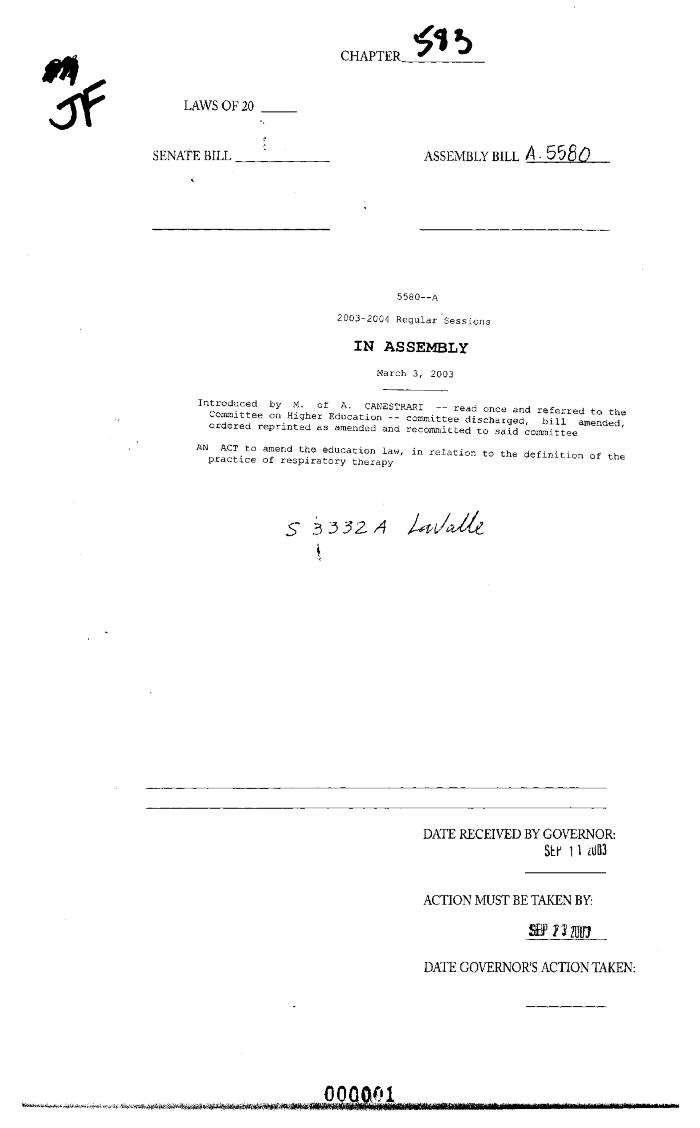 NYS Bill and Veto Jackets: 2003, Chapter 583