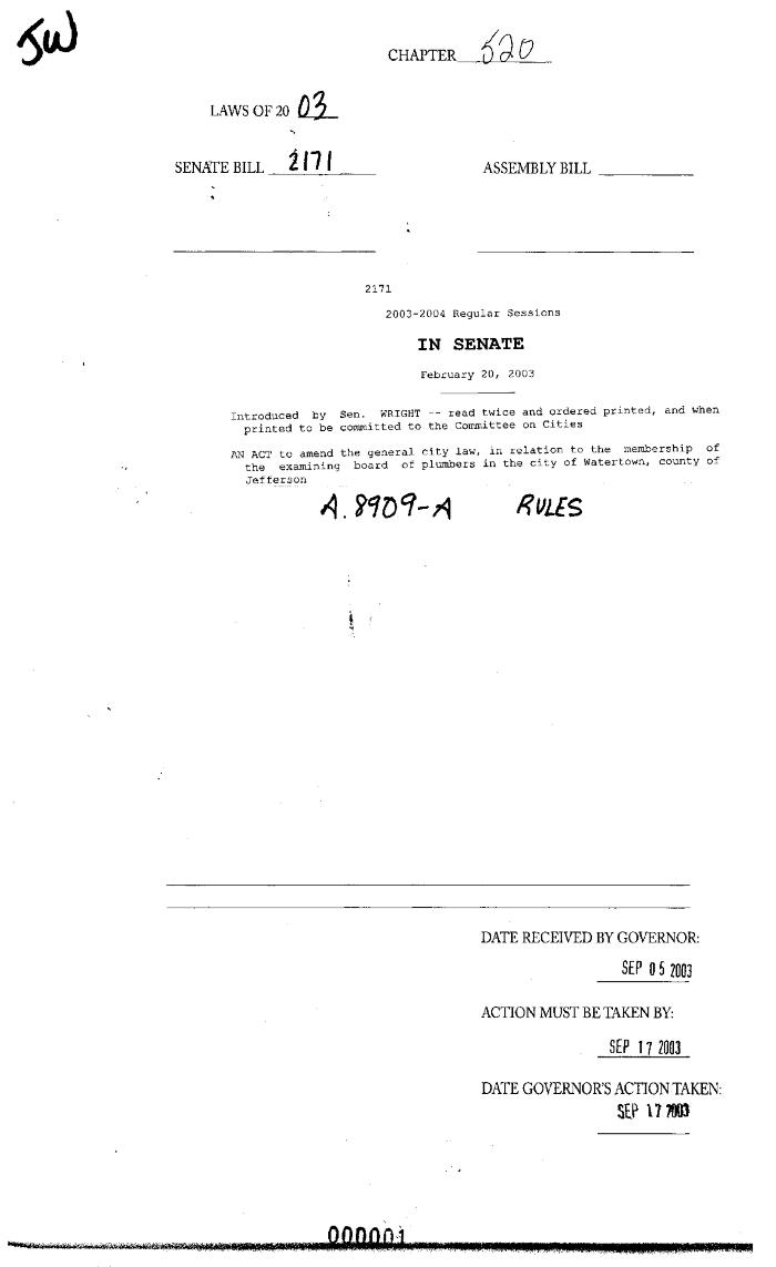NYS Bill and Veto Jackets: 2003, Chapter 520