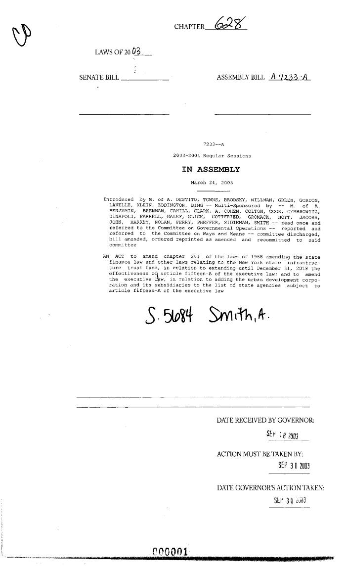 NYS Bill and Veto Jackets: 2003, Chapter 628