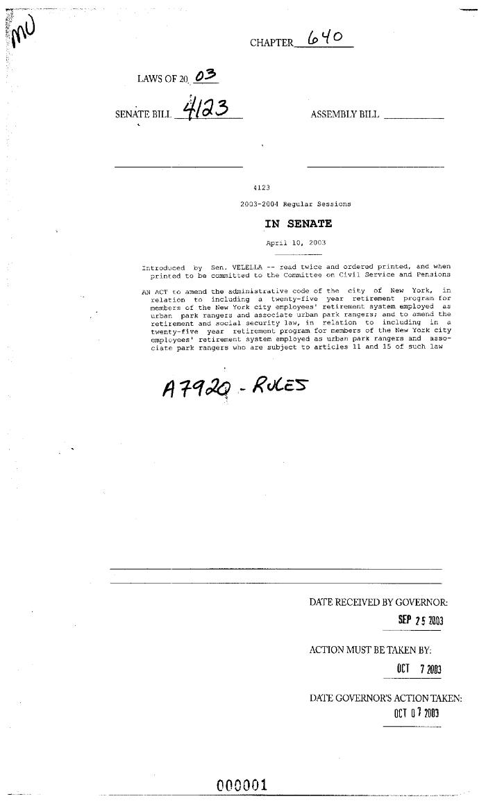 NYS Bill and Veto Jackets: 2003, Chapter 640