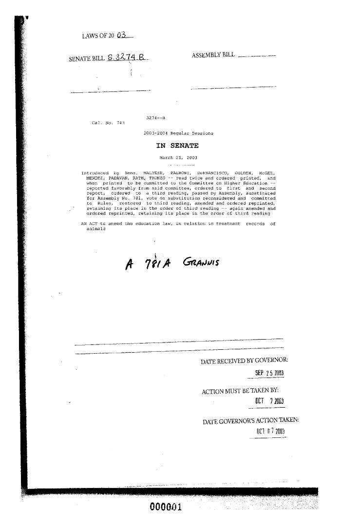 NYS Bill and Veto Jackets: 2003, Chapter 653