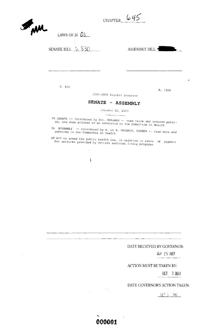 NYS Bill and Veto Jackets: 2003, Chapter 645