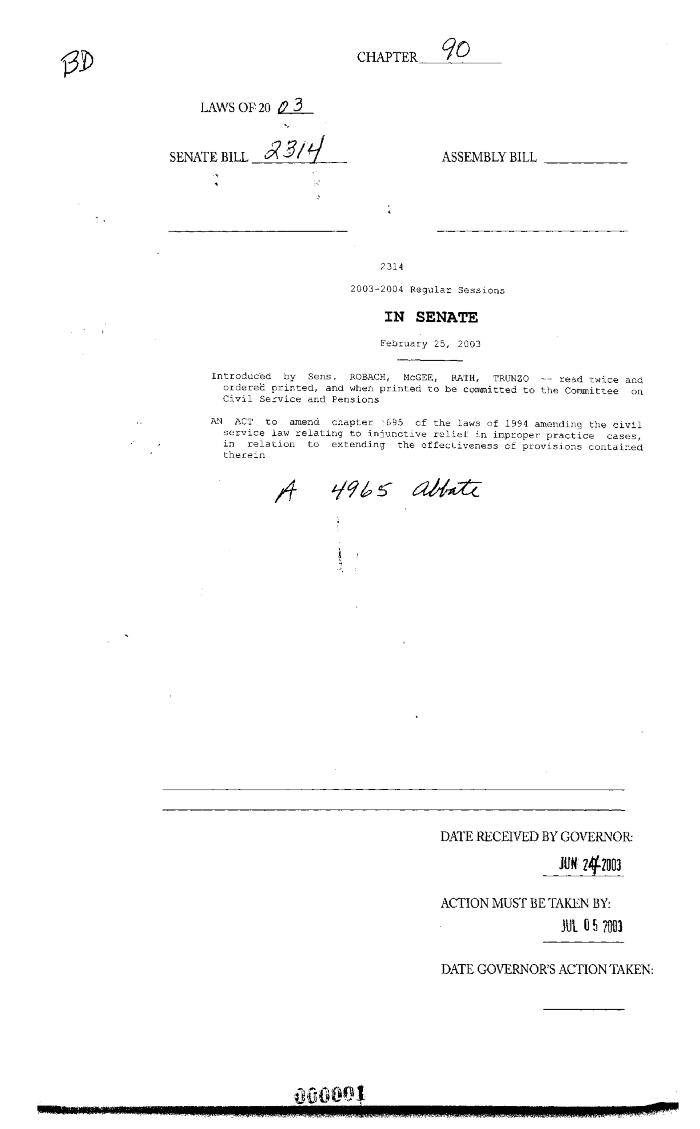 NYS Bill and Veto Jackets: 2003, Chapter 90