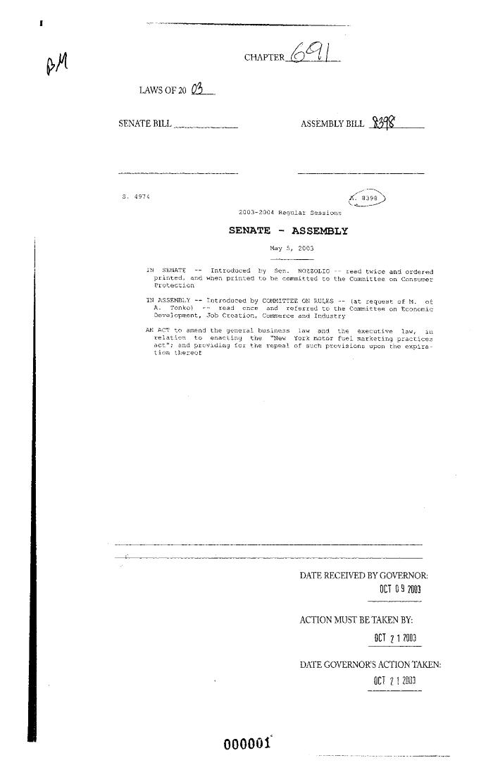 NYS Bill and Veto Jackets: 2003, Chapter 691