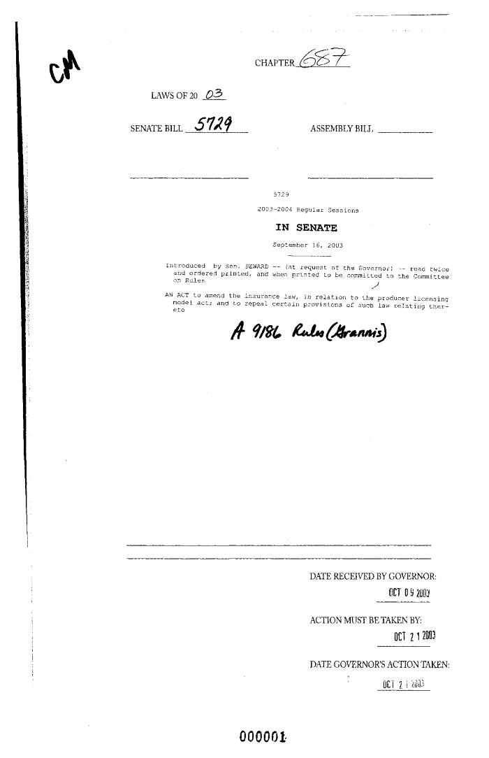 NYS Bill and Veto Jackets: 2003, Chapter 687