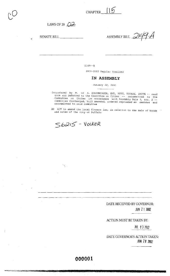 NYS Bill and Veto Jackets: 2002, Chapter 115