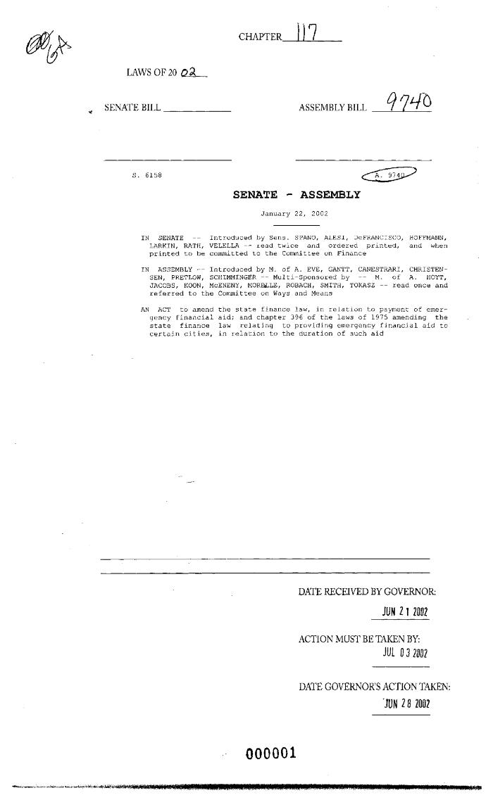 NYS Bill and Veto Jackets: 2002, Chapter 117