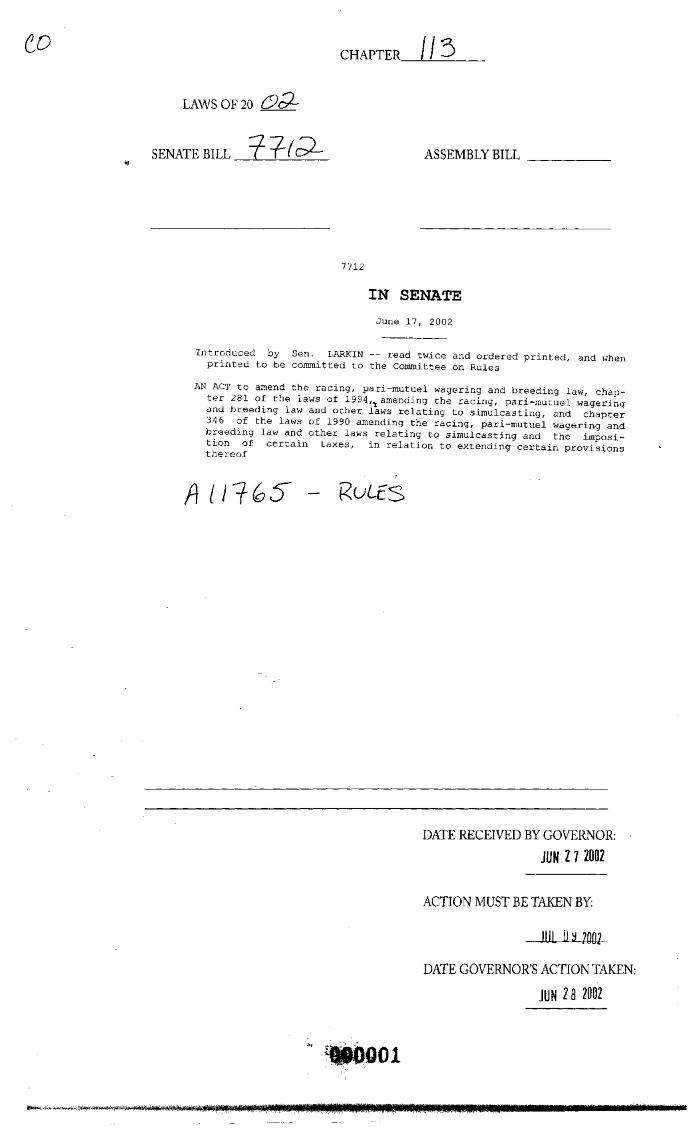 NYS Bill and Veto Jackets: 2002, Chapter 113