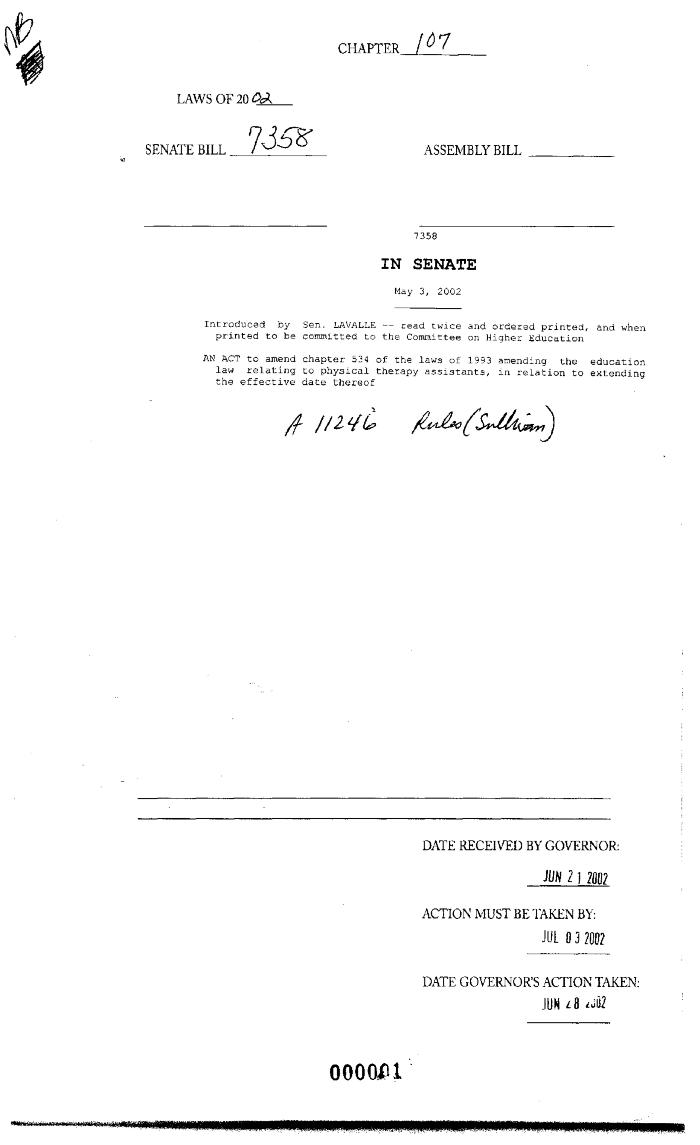 NYS Bill and Veto Jackets: 2002, Chapter 107