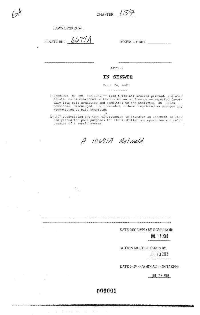 NYS Bill and Veto Jackets: 2002, Chapter 157