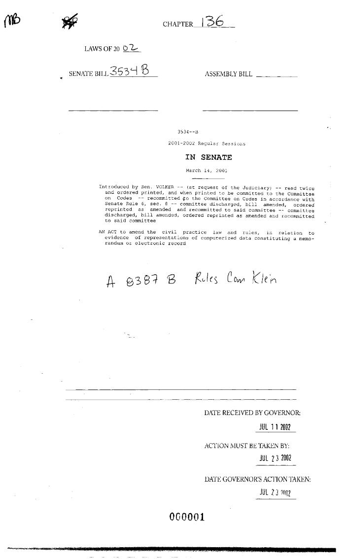 NYS Bill and Veto Jackets: 2002, Chapter 136