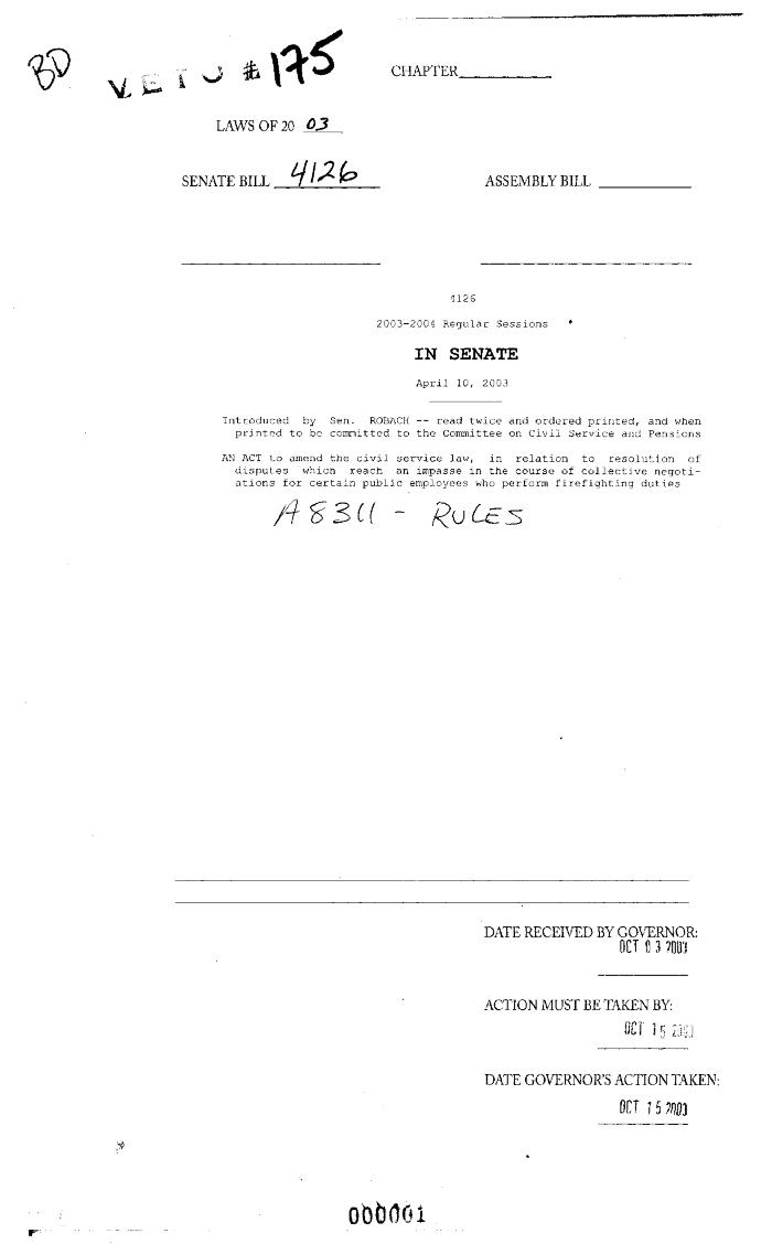 NYS Bill and Veto Jackets: 2003, Veto 175