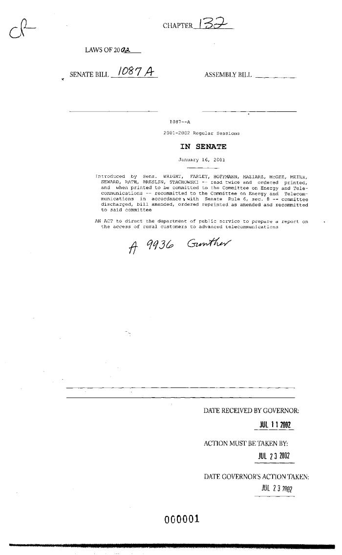 NYS Bill and Veto Jackets: 2002, Chapter 132