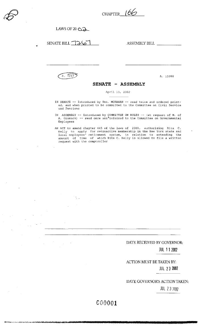 NYS Bill and Veto Jackets: 2002, Chapter 166
