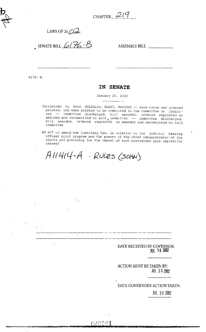 NYS Bill and Veto Jackets: 2002, Chapter 219