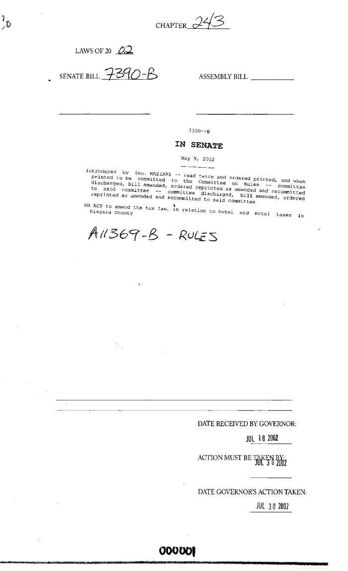 NYS Bill and Veto Jackets: 2002, Chapter 243