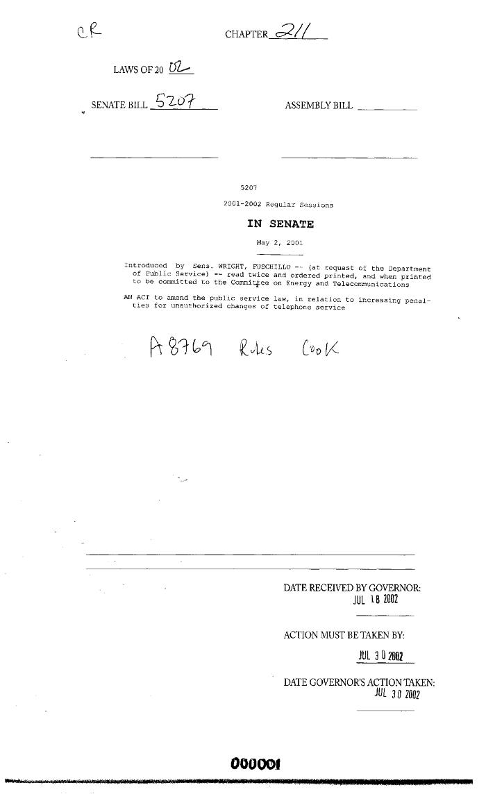 NYS Bill and Veto Jackets: 2002, Chapter 211