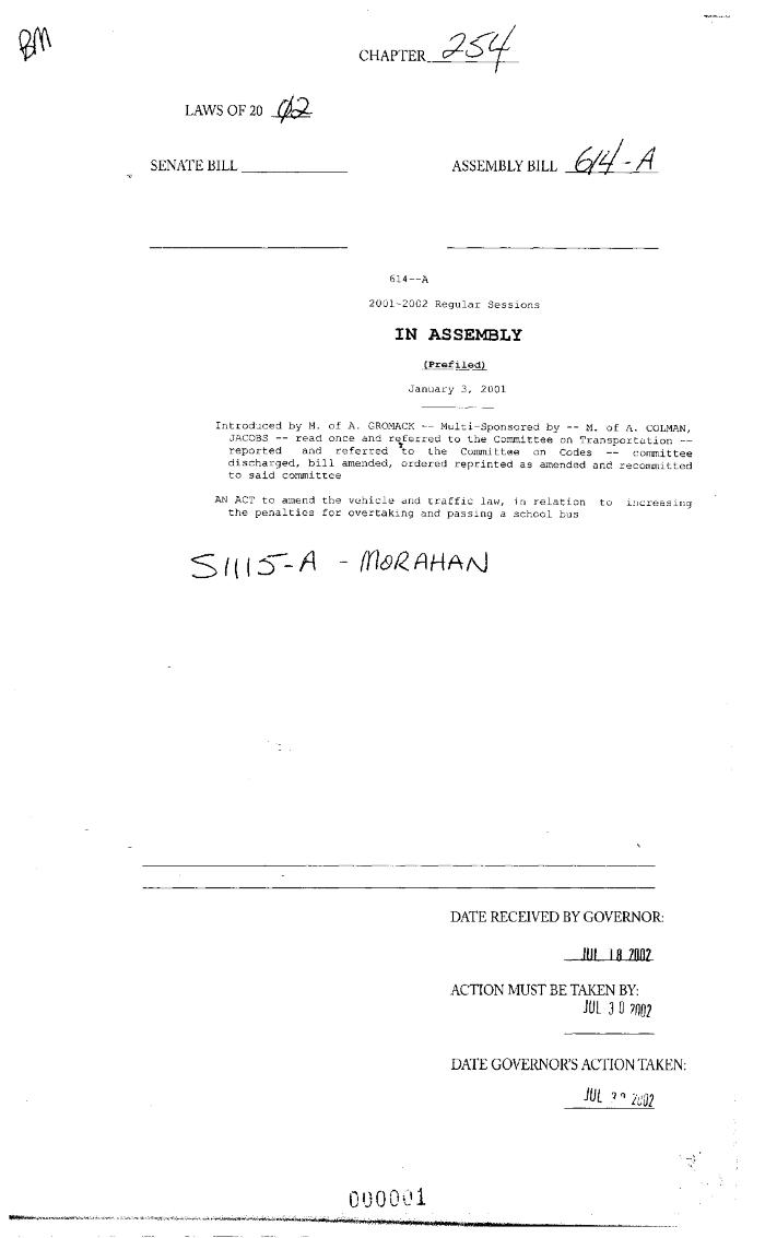 NYS Bill and Veto Jackets: 2002, Chapter 254