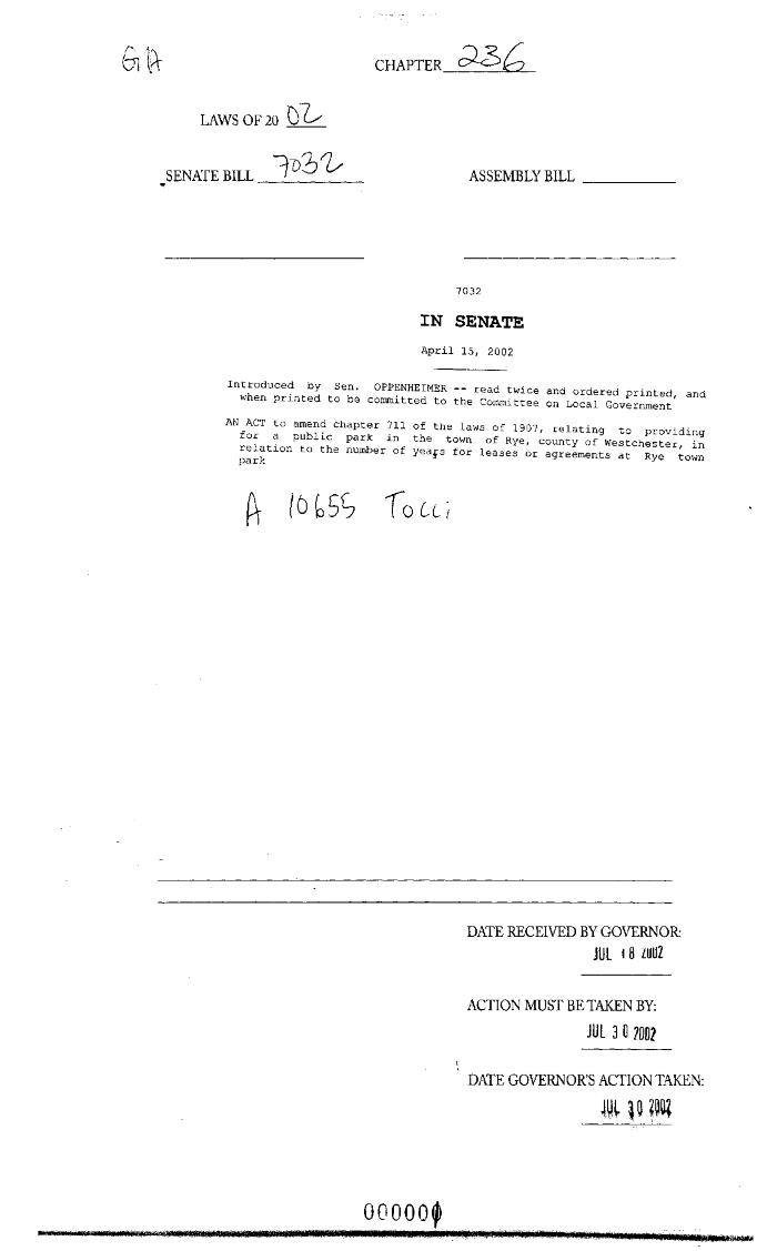 NYS Bill and Veto Jackets: 2002, Chapter 236