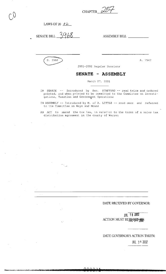 NYS Bill and Veto Jackets: 2002, Chapter 207