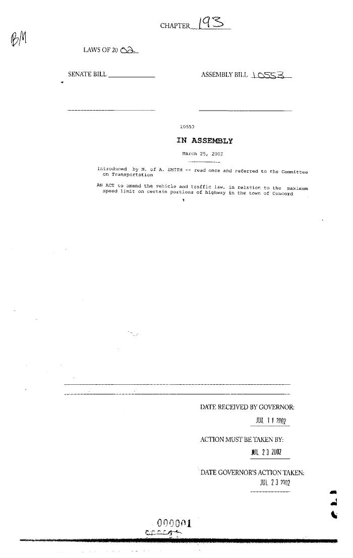 NYS Bill and Veto Jackets: 2002, Chapter 193