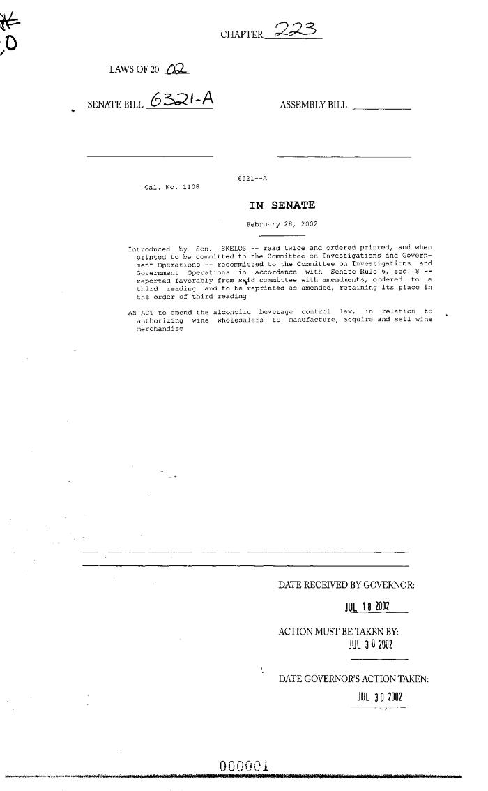 NYS Bill and Veto Jackets: 2002, Chapter 223