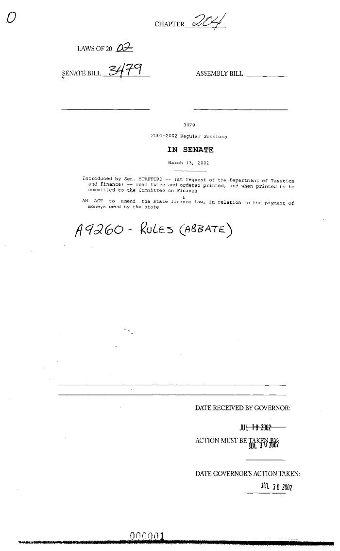 NYS Bill and Veto Jackets: 2002, Chapter 204
