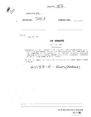 NYS Bill and Veto Jackets: 2002, Chapter 167