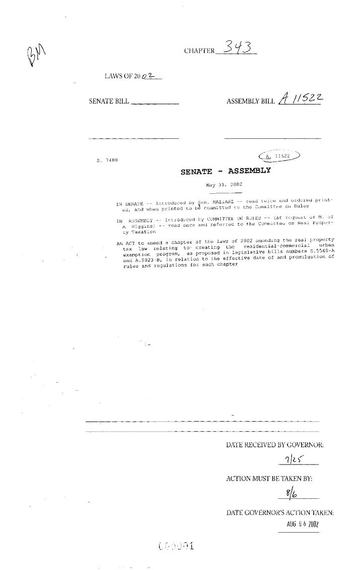 NYS Bill and Veto Jackets: 2002, Chapter 343