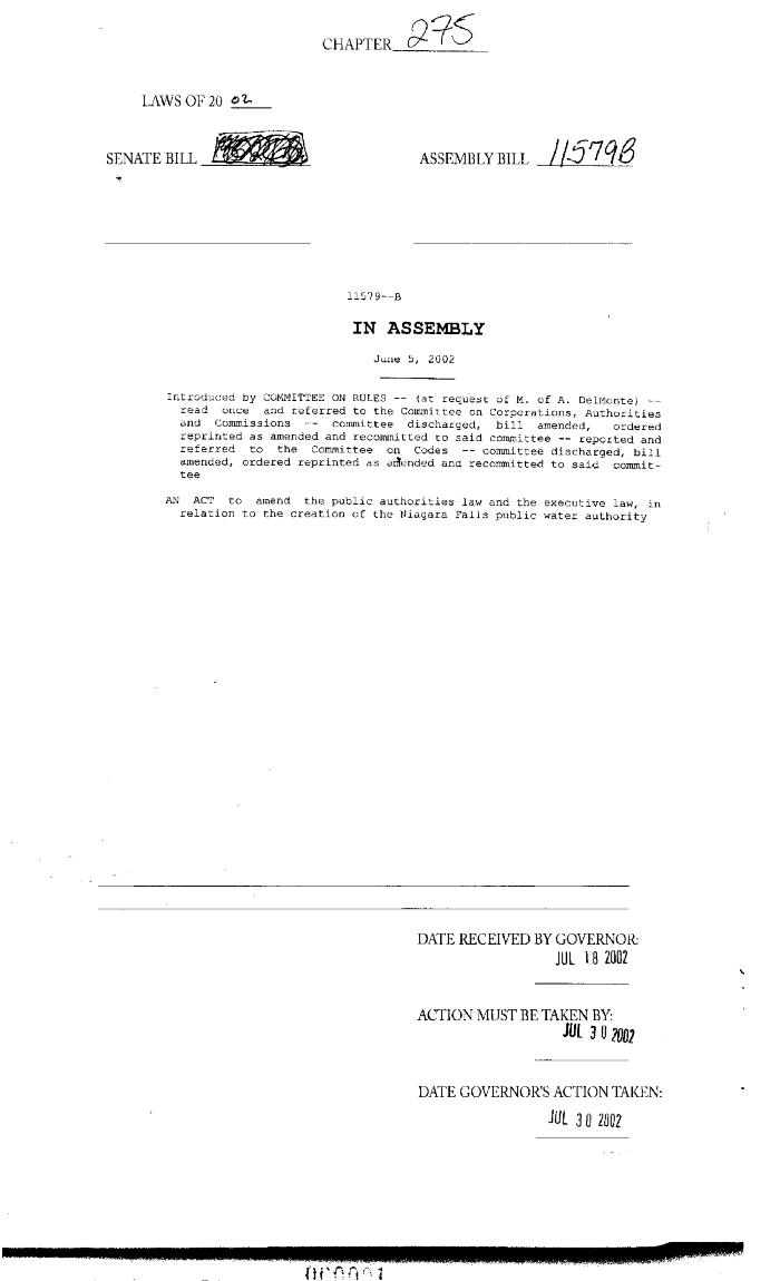 NYS Bill and Veto Jackets: 2002, Chapter 275
