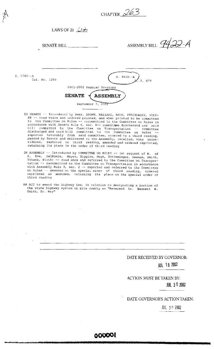 NYS Bill and Veto Jackets: 2002, Chapter 263