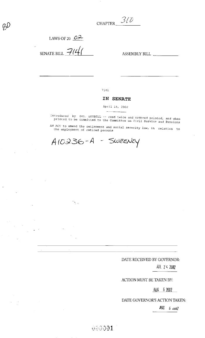 NYS Bill and Veto Jackets: 2002, Chapter 310