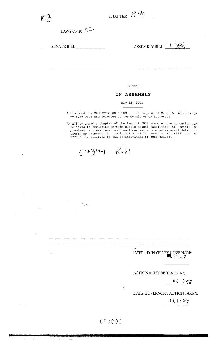 NYS Bill and Veto Jackets: 2002, Chapter 340