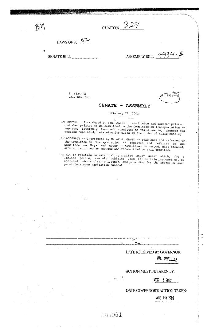NYS Bill and Veto Jackets: 2002, Chapter 329