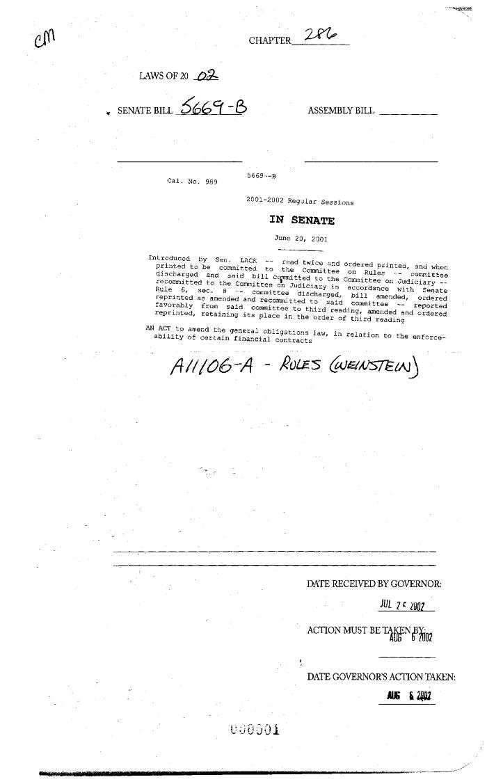 NYS Bill and Veto Jackets: 2002, Chapter 286