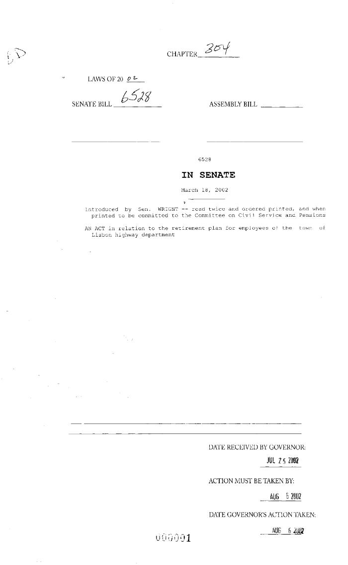 NYS Bill and Veto Jackets: 2002, Chapter 304