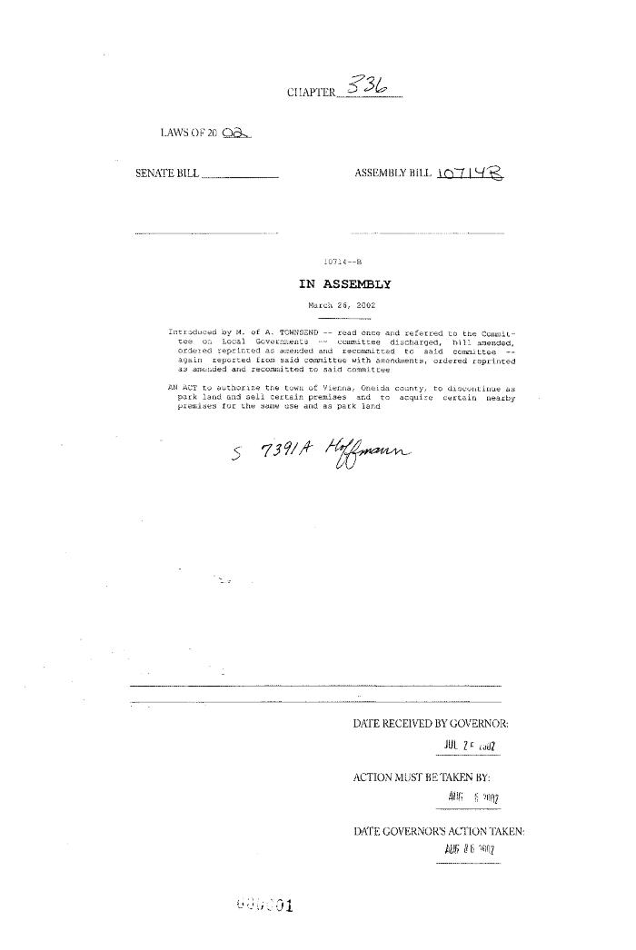 NYS Bill and Veto Jackets: 2002, Chapter 336