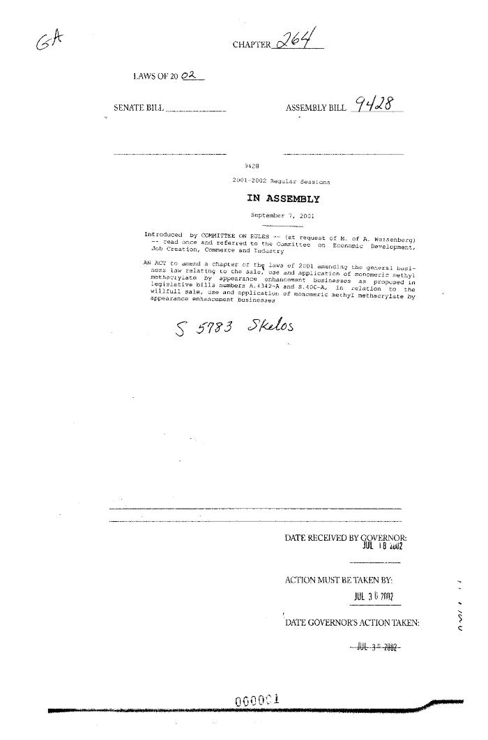 NYS Bill and Veto Jackets: 2002, Chapter 264