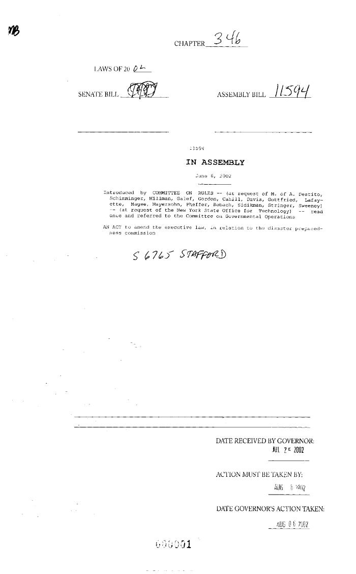 NYS Bill and Veto Jackets: 2002, Chapter 346