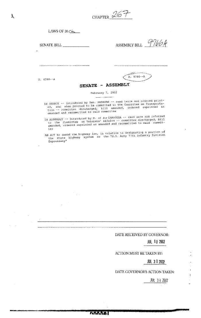 NYS Bill and Veto Jackets: 2002, Chapter 267