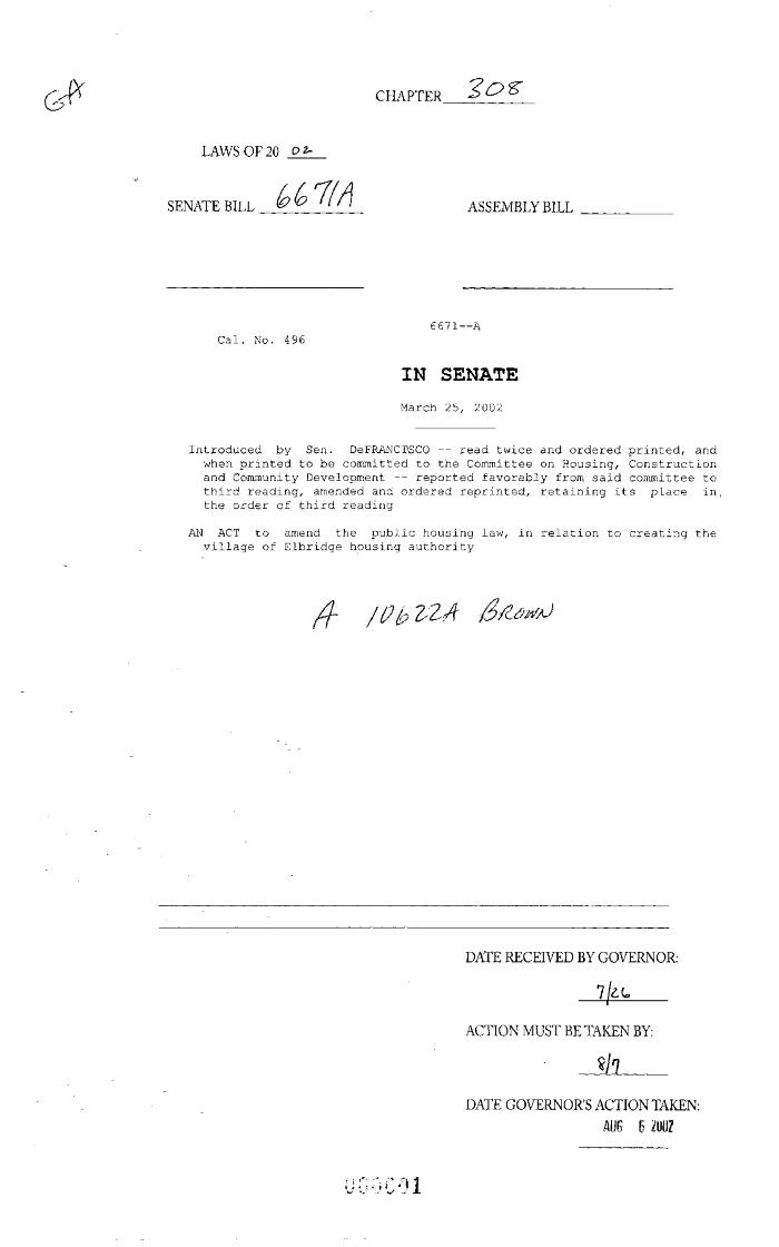NYS Bill and Veto Jackets: 2002, Chapter 308